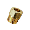0112 04 00 Brass male sleeve nut for standard olive Ø4mm x M8